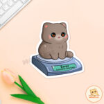 Moshicat cute cat die-cut sticker, kawaii Vinyl Sticker, matte sticker, glossy sticker, cute cat illustration, kitty journal, Cuteness overload