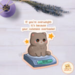 Moshicat cute cat die-cut sticker, kawaii Vinyl Sticker, matte sticker, glossy sticker, cute cat illustration, kitty journal, Cuteness overload